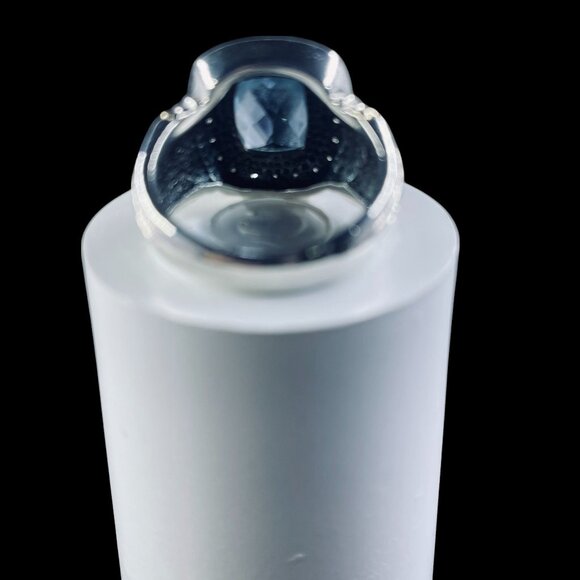 925 Silver Blue Topaz Diamond Ring Cushion Cut Gold Accents Cocktail Jewelry - Picture 8 of 11